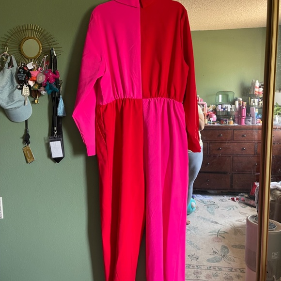 Fashion to Figure: Patrick Starr Collection Red and Pink Jumpsuit Size 2 - Picture 4 of 10